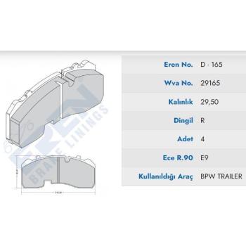 ON FREN BALATA MERCEDES ATEGO YAYLI (00 ) OTOKAR DORUK IVECO EUROKARGO E 22